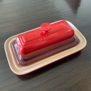 Le Creuset Stoneware Cerise Covered Butter Dish